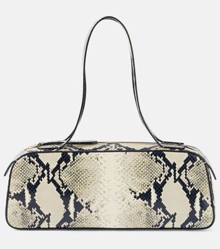 Simona Snake-Effect Leather Shoulder Bag