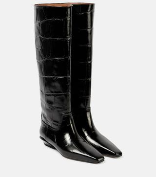 Bettina Croc-Effect Leather Boots