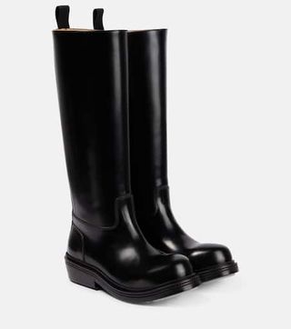 Patent Leather Knee-High Boots