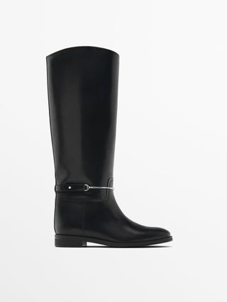 Massimo Dutti, Riding-Style Boots With Detachable Strap