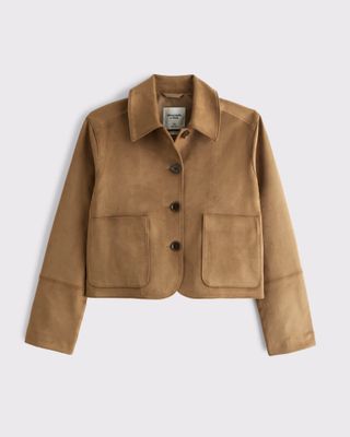 Abercrombie & Fitch, Vegan Suede Button-Through Jacket