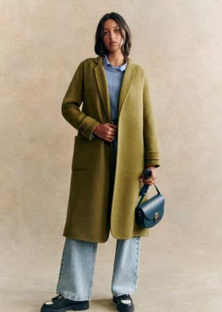 Mederick Coat - Pistachio - Wool - Sézane