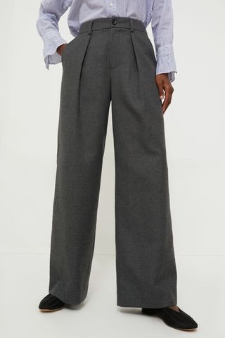 Charcoal Soho Trousers in Wool Flannel