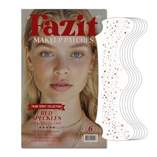 Fazit Makeup Patches - Face Makeup Patches - Beauty Face Makeup - Red Speckles - Waterproof Red Speckles - Temporary Face Red Speckles for Women - 6 Count