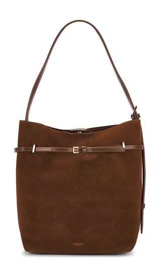 Suede Belted Tote Bag