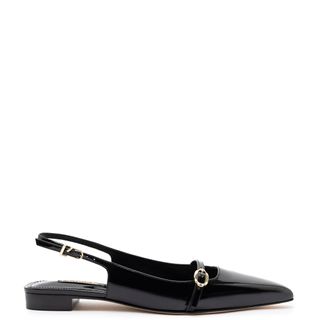 Ines Flat in Black Patent Leather