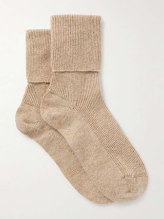 Ribbed Cashmere-Blend Socks