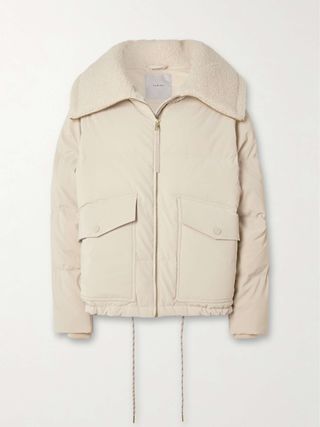 Roseville Faux Shearling-Trimmed Faux Nubuck Down Jacket