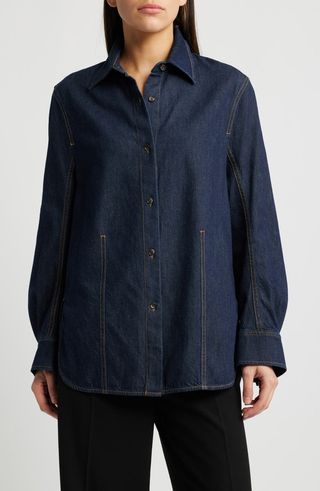 Oversize Denim Button-Up Shirt