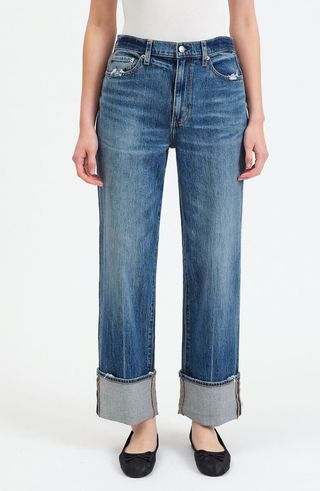 Eastside High Waist Cuff Crop Straight Leg Jeans