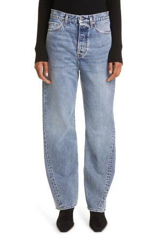 Twisted Seam High Waist Straight Leg Jeans