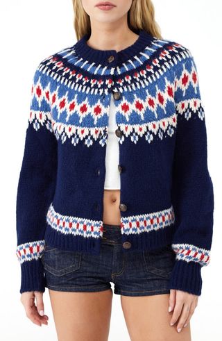 Fair Isle Boxy Cardigan