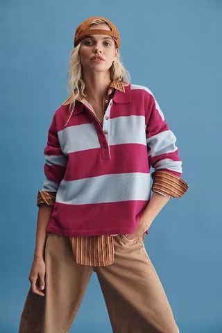 Maeve Rugby Polo Sweater