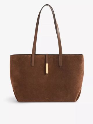 The Large Tokyo Tote | Mocha Suede & Mocha Smooth | Demellier