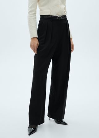 Wideleg Pleated Pants