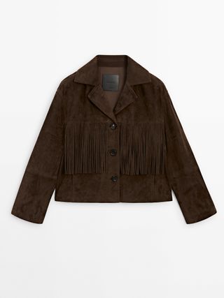 Suede Jacket With Leather Fringing