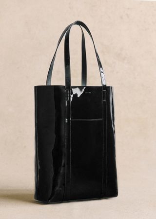 Sezane, The Tote Bag Patent Black