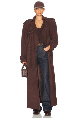 Suede Trench Coat