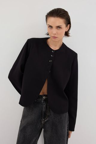 Ryan Black Cropped Blazer