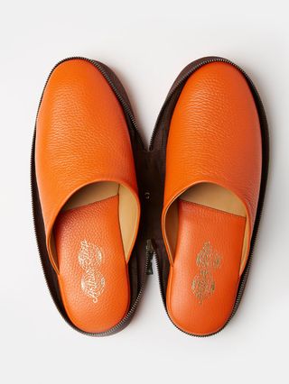 Globetrotter Glide Mules in Orange Deer Leather - Uk 5.0/eu 39/us 5.5