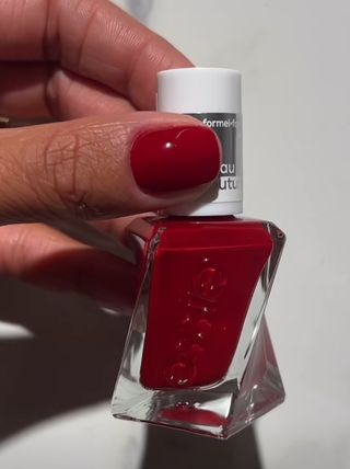 Mani using Essie shade Bubbles Only