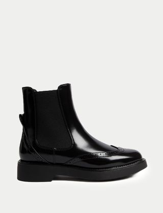 Chelsea Brogue Detail Flatform Boots