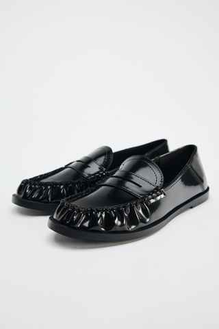 Faux Patent Leather Penny Loafers