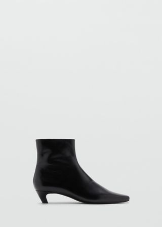 Leather Boots With Kitten Heels - Women | Mango Usa