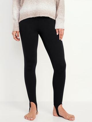 High-Waisted Fleece-Lined Stirrup Leggings