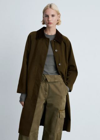 Long Corduroy Collar Parka - Women | Mango Usa