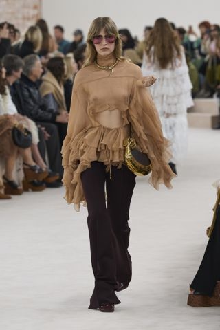 Chloe fall winter 2024 ruffled blouse.