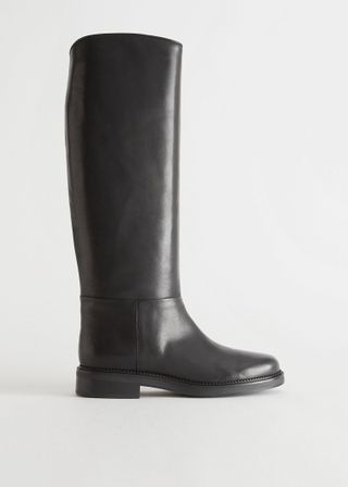 Other Stories black leather riding boots