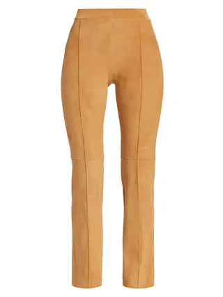 Suede Stovepipe Pants