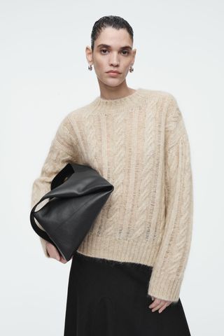 Cable-Knit Mohair Sweater