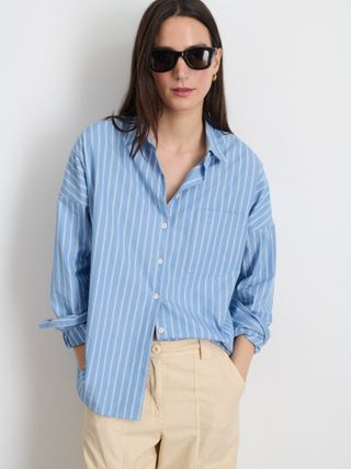 Jo Shirt in Striped Paper Poplin