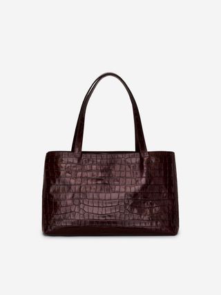 Croc-Effect Leather Tote