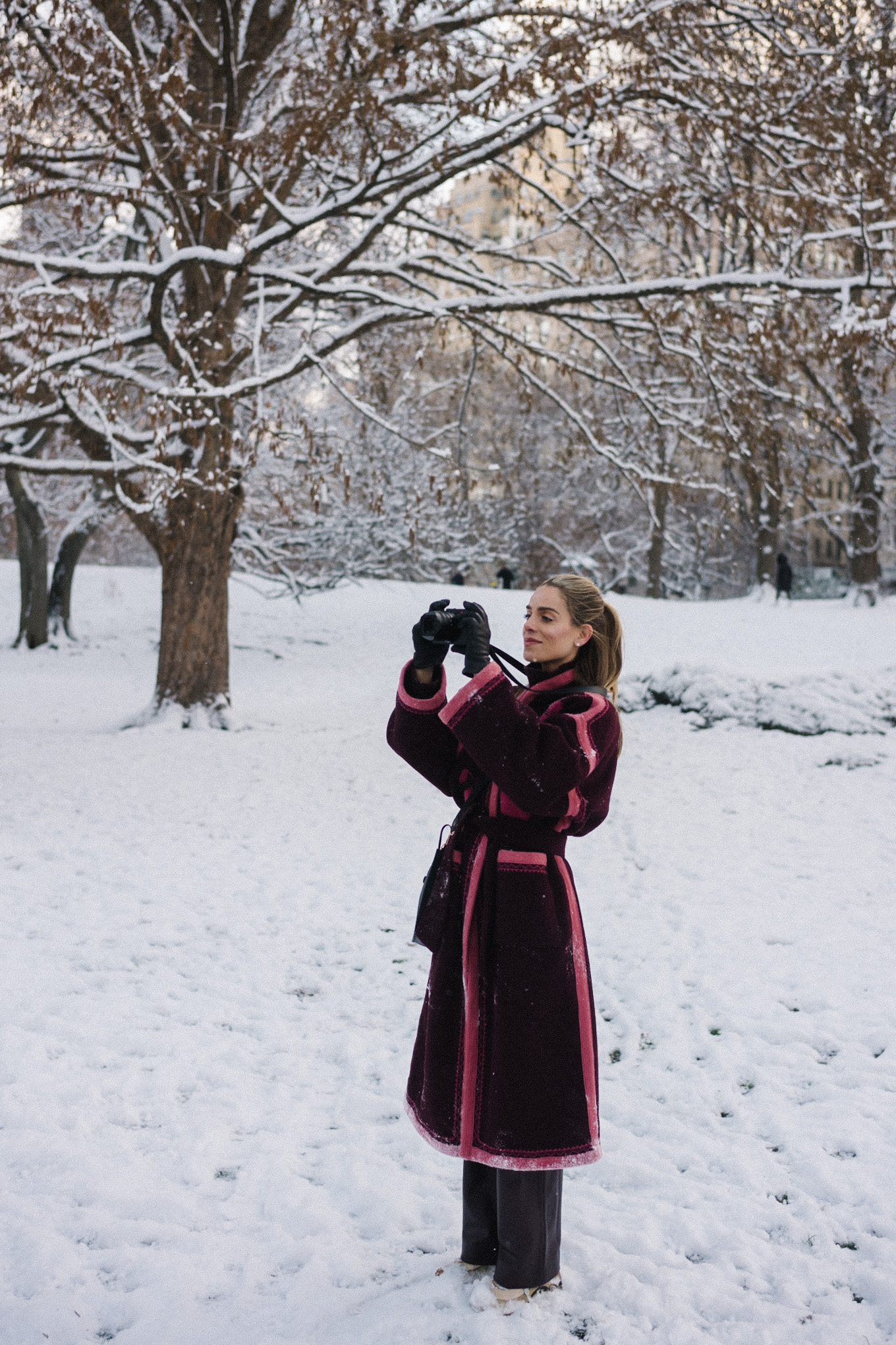 pink embroidered winter coat