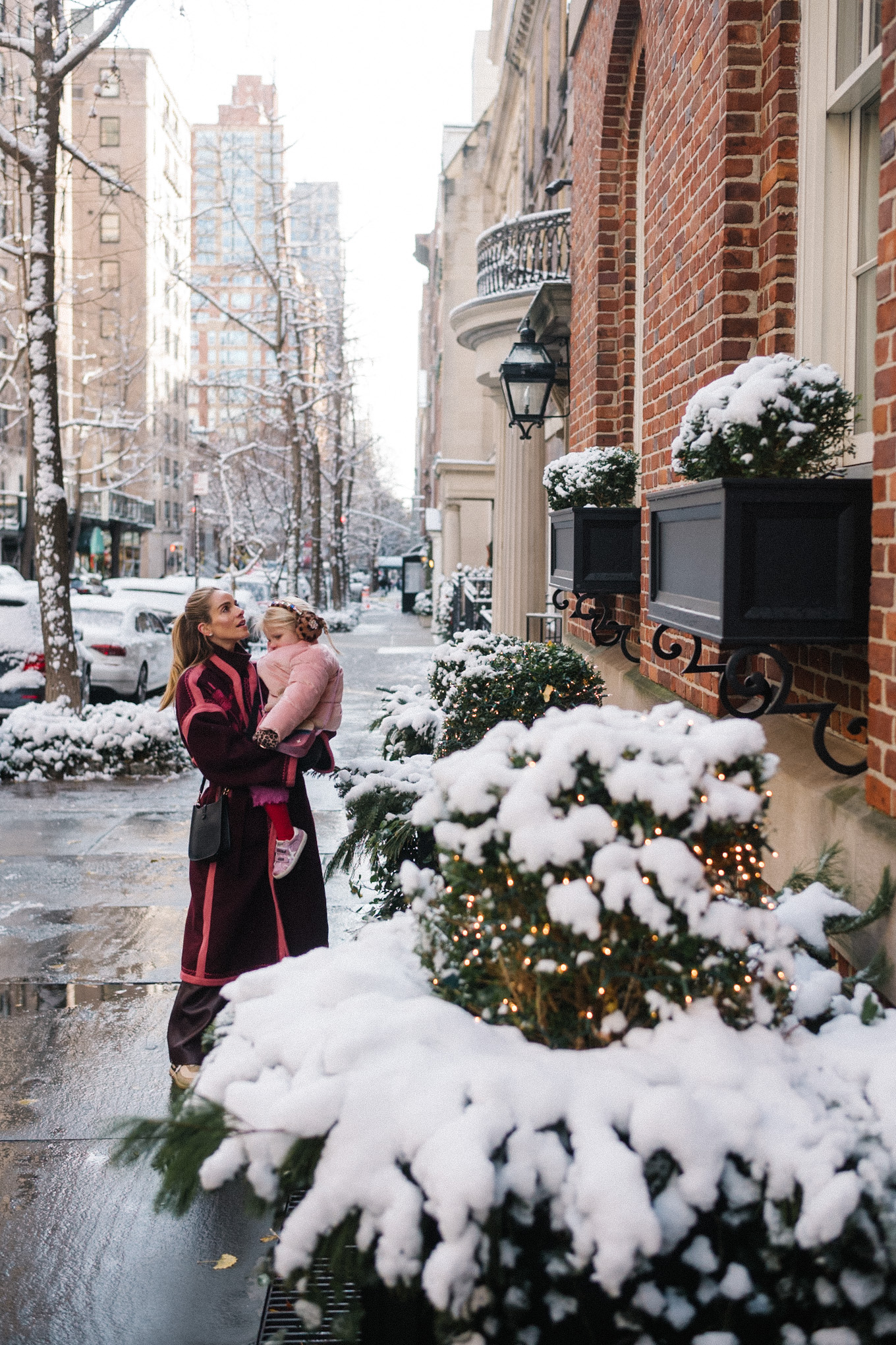 pink embroidered winter coat