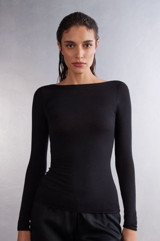 intimissimi, Boat Neck Modal Cashmere Ultralight Top