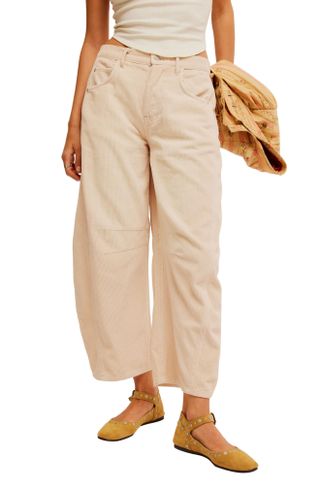 Free People, Good Luck Barrel Leg Corduroy Pants