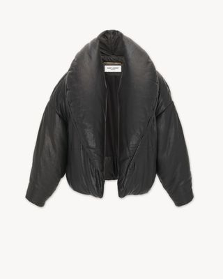 Women's Cassandre Puffer Jacket in Lambskin in Black