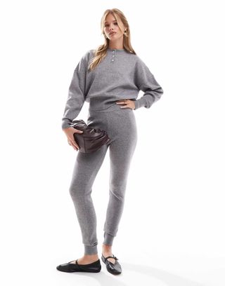 Asos Design Knitted Legging Co-Ord in Grey