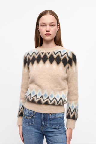 Multicolour Fine Brushed Alpaca Jumper