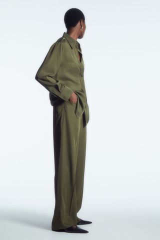 Regular Fluid Straight-Leg Trousers