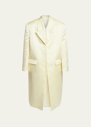 Duchesse Satin Peak Lapel Coat