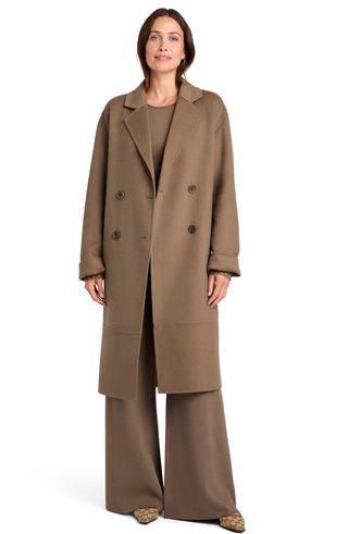 X Cella Jane Double Breasted Wool Blend Coat