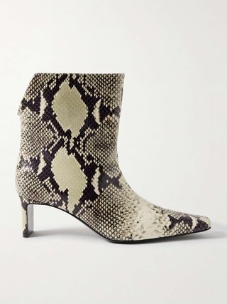 KHAITE Ona Snake-Effect Leather Ankle Boots