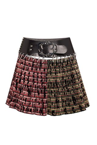 Chopova Lowena, Roberta Carabiner Belted Check Mini Skirt