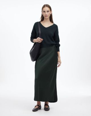 madewell, Satin Maxi Slip Skirt