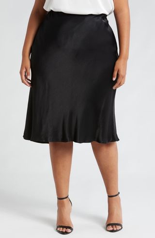 Bias Cut Satin Skirt